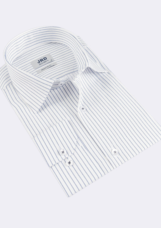 White - Navy Long Sleeve Shirt