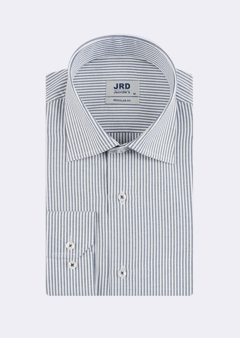 White - Navy Long Sleeve Shirt