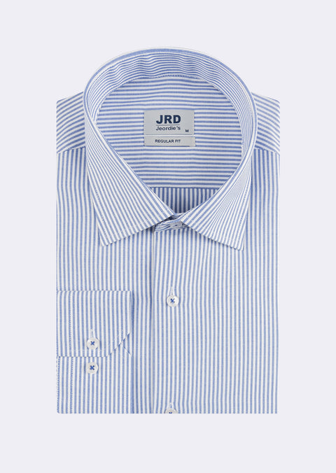 White - Sax Blue Long Sleeve Shirt