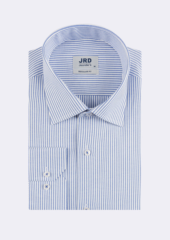 White - Sax Blue Long Sleeve Shirt