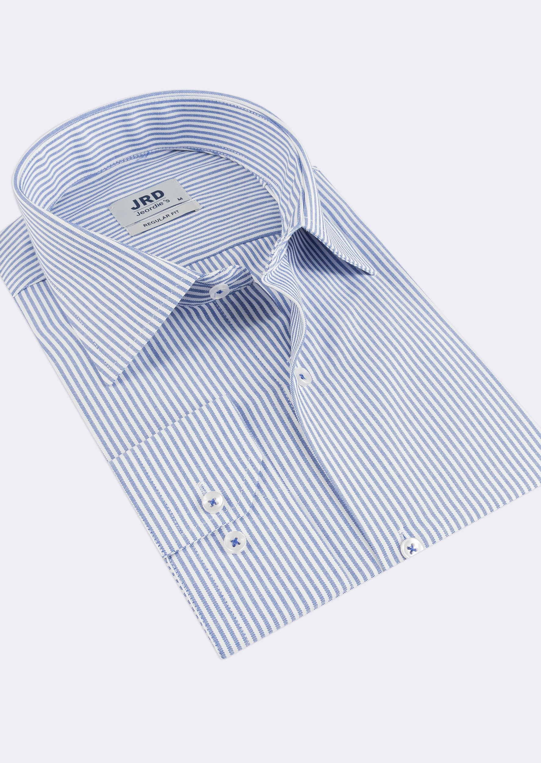 White - Sax Blue Long Sleeve Shirt
