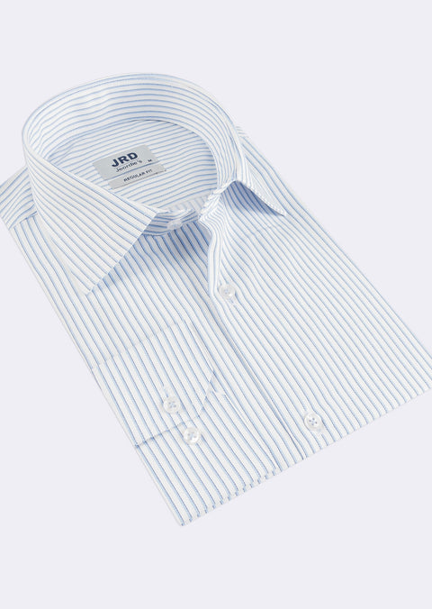 White - Blue Long Sleeve Shirt