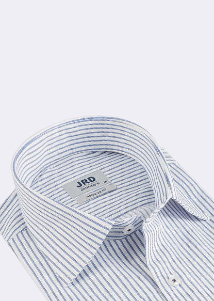 White - Sax Blue Long Sleeve Shirt