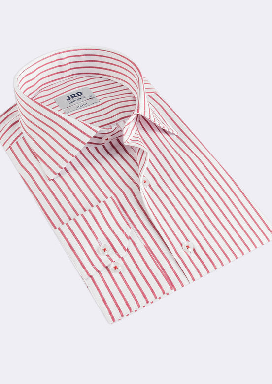 White - Burgundy Long Sleeve Shirt