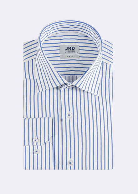 White - Sax Blue Long Sleeve Shirt