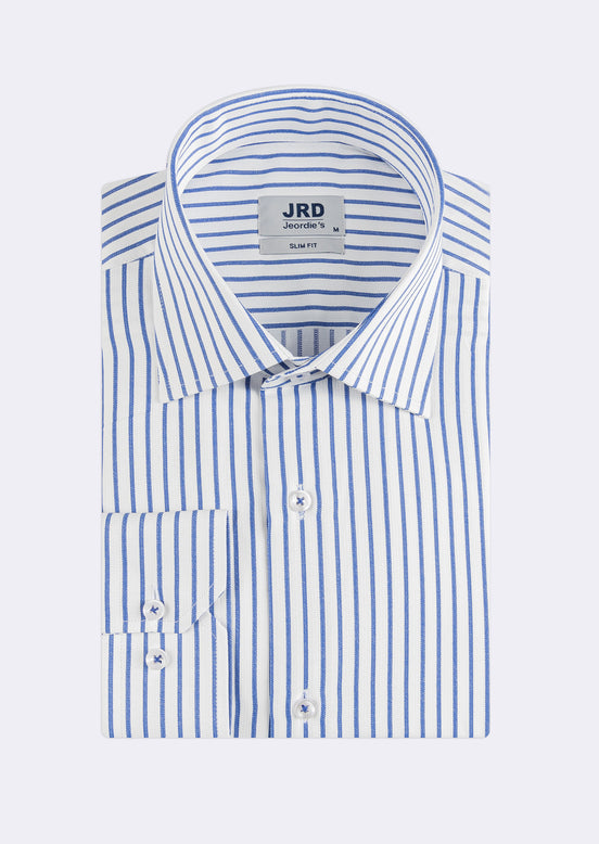 White - Sax Blue Long Sleeve Shirt