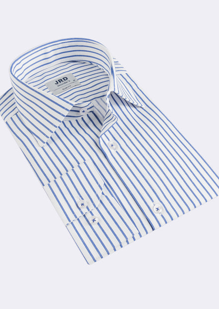 White - Sax Blue Long Sleeve Shirt