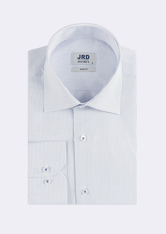 White - Sax Blue Long Sleeve Shirt