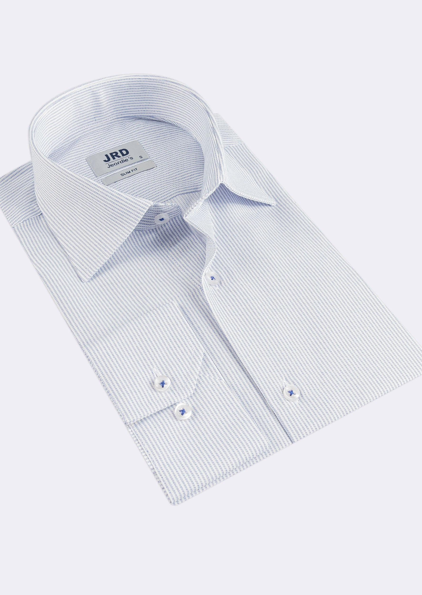 White - Sax Blue Long Sleeve Shirt