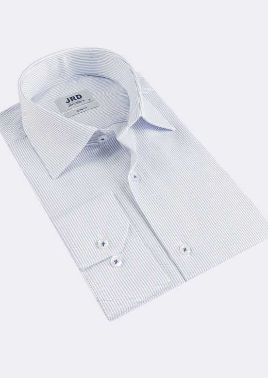 White - Sax Blue Long Sleeve Shirt