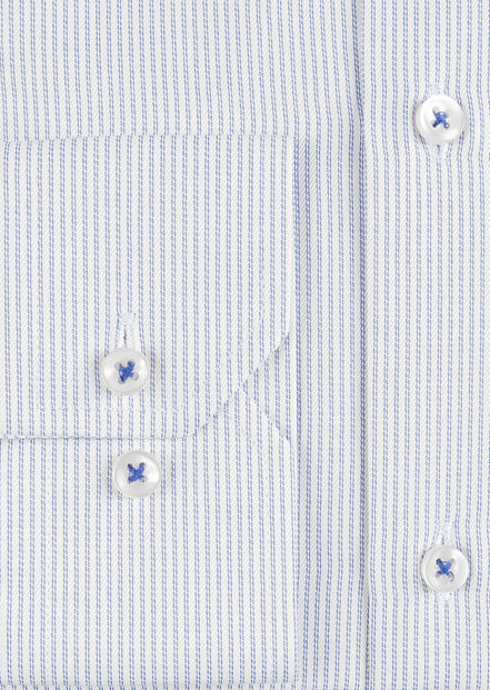 White - Sax Blue Long Sleeve Shirt
