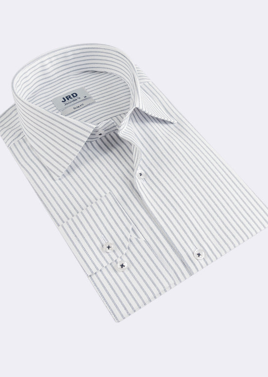 White - Navy Long Sleeve Shirt