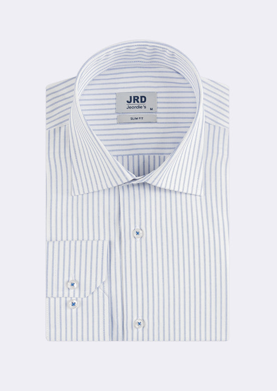 White - Sax Blue Long Sleeve Shirt