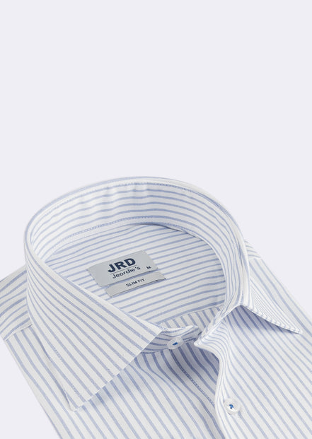 White - Sax Blue Long Sleeve Shirt