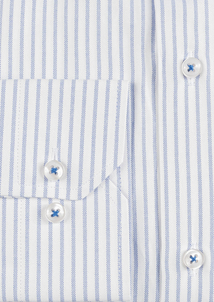 White - Sax Blue Long Sleeve Shirt