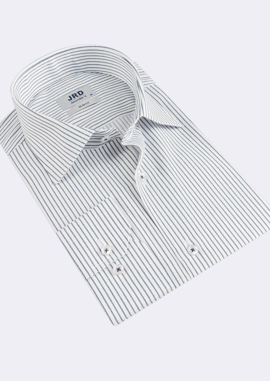 White - Navy Long Sleeve Shirt