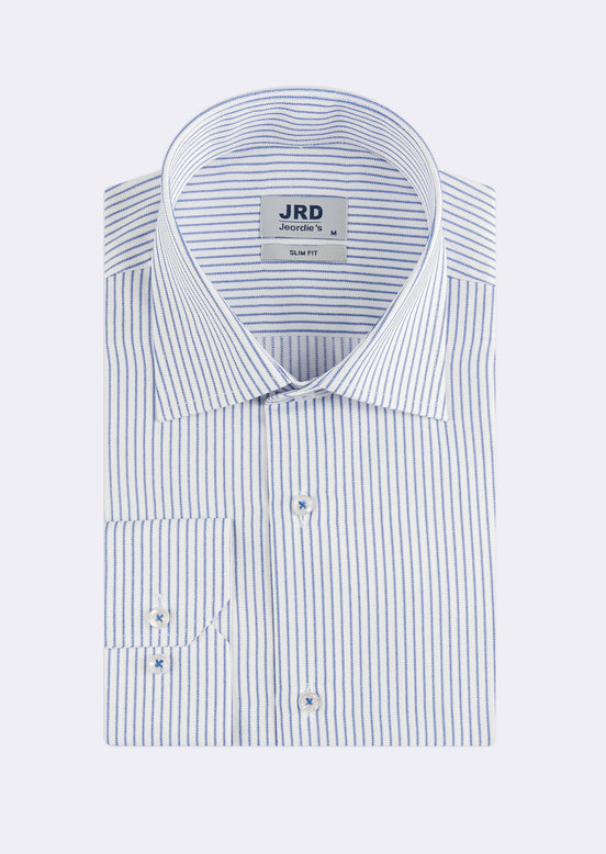 White - Sax Blue Long Sleeve Shirt