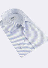White - Sax Blue Long Sleeve Shirt