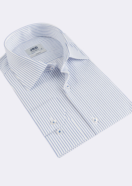 White - Sax Blue Long Sleeve Shirt