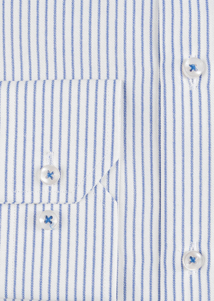 White - Sax Blue Long Sleeve Shirt