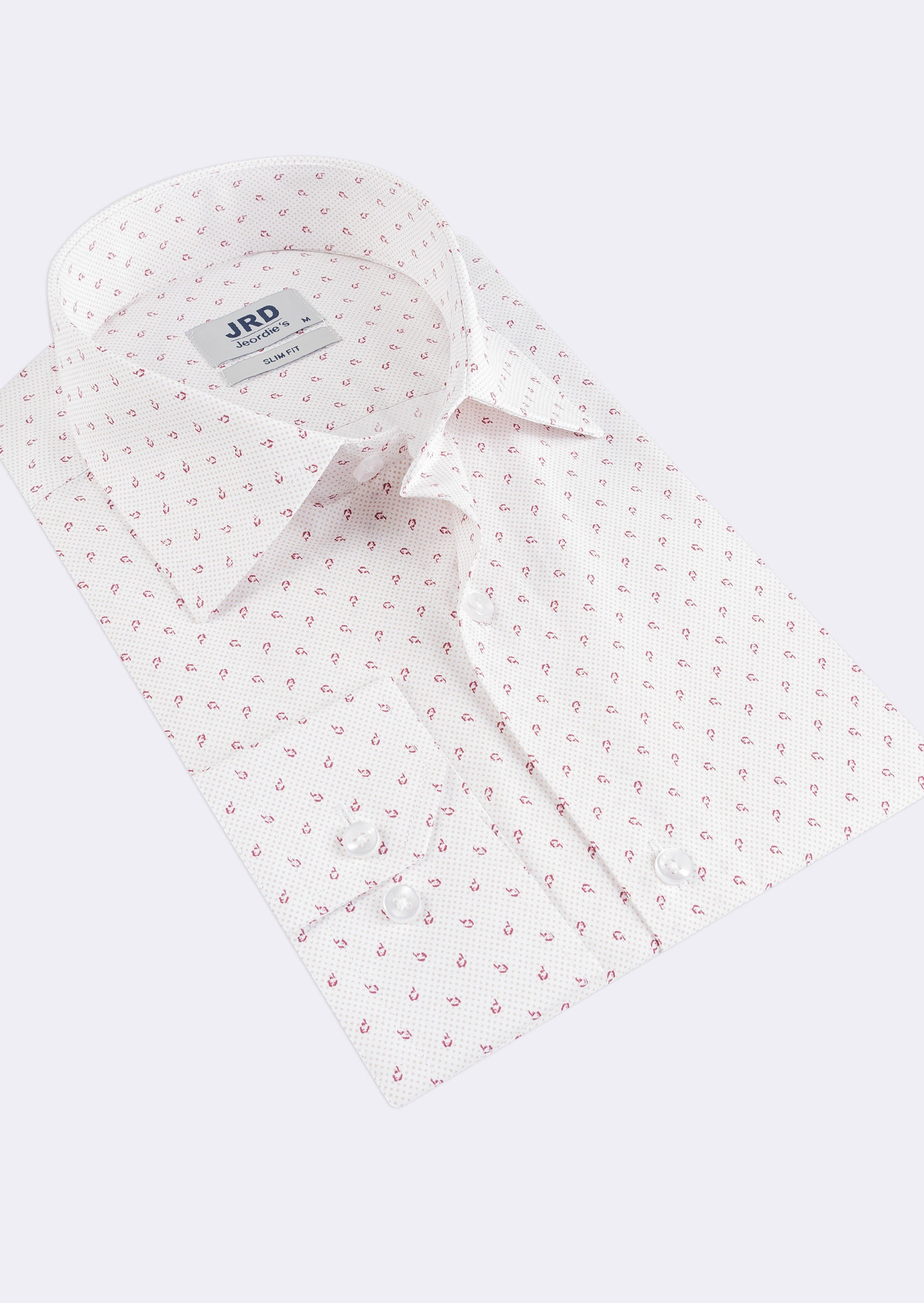 White - Burgundy Long Sleeve Shirt
