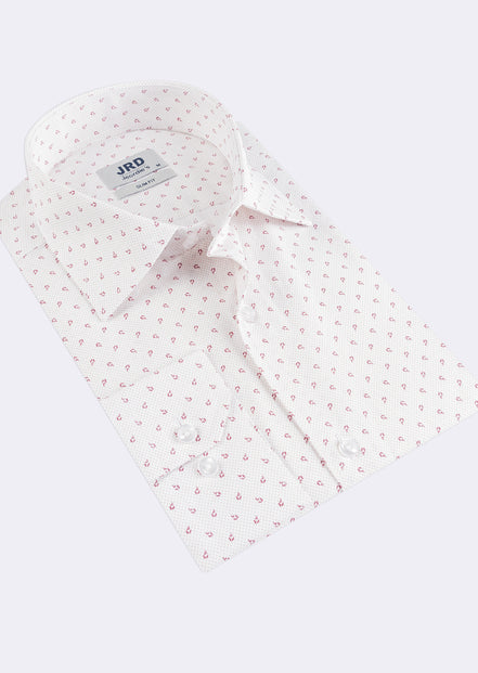 White - Burgundy Long Sleeve Shirt