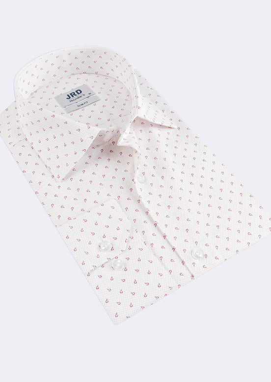 White - Burgundy Long Sleeve Shirt