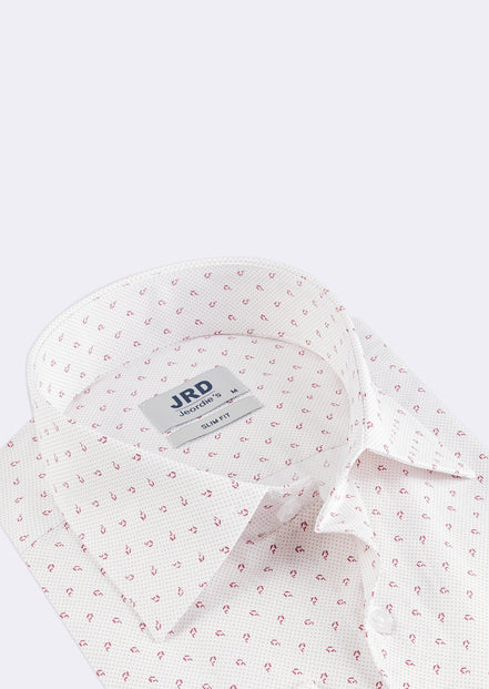 White - Burgundy Long Sleeve Shirt