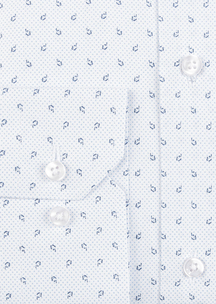 White - Navy Long Sleeve Shirt