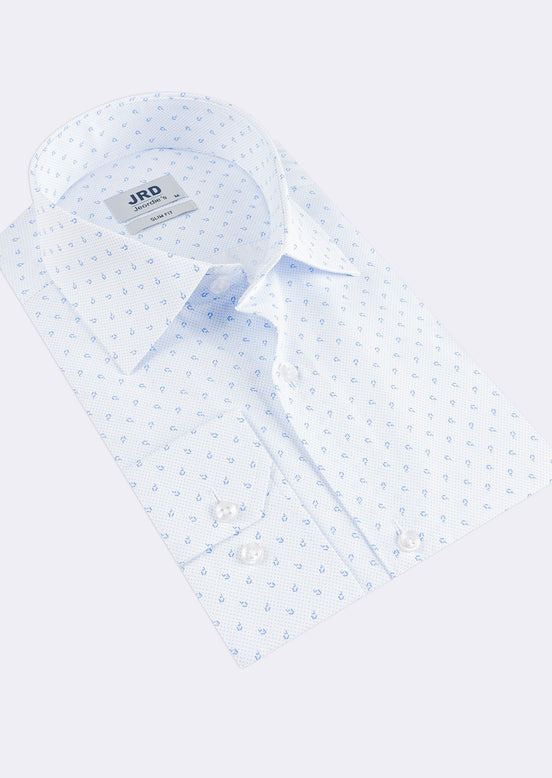 White - Sax Blue Long Sleeve Shirt