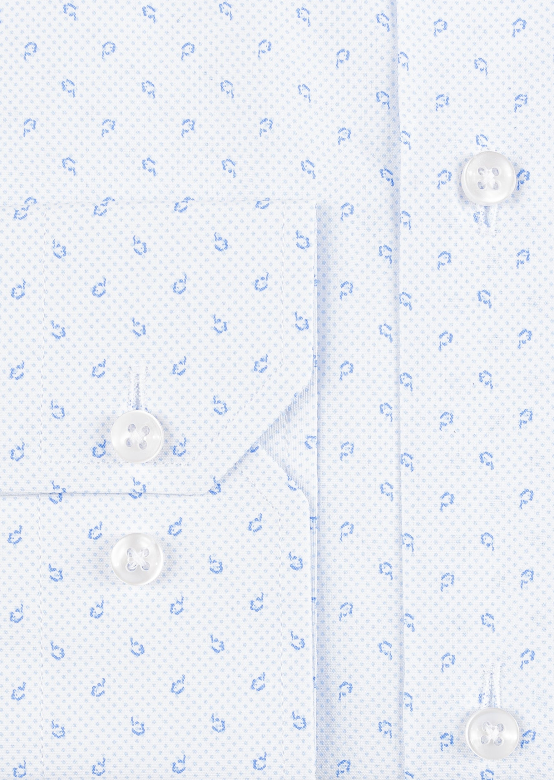 White - Sax Blue Long Sleeve Shirt