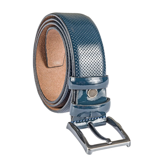 Navy Leather Belt