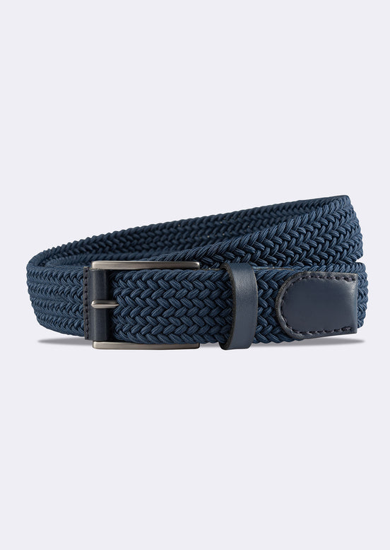 Navy Leather Belt