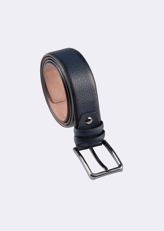 Navy Leather Belt