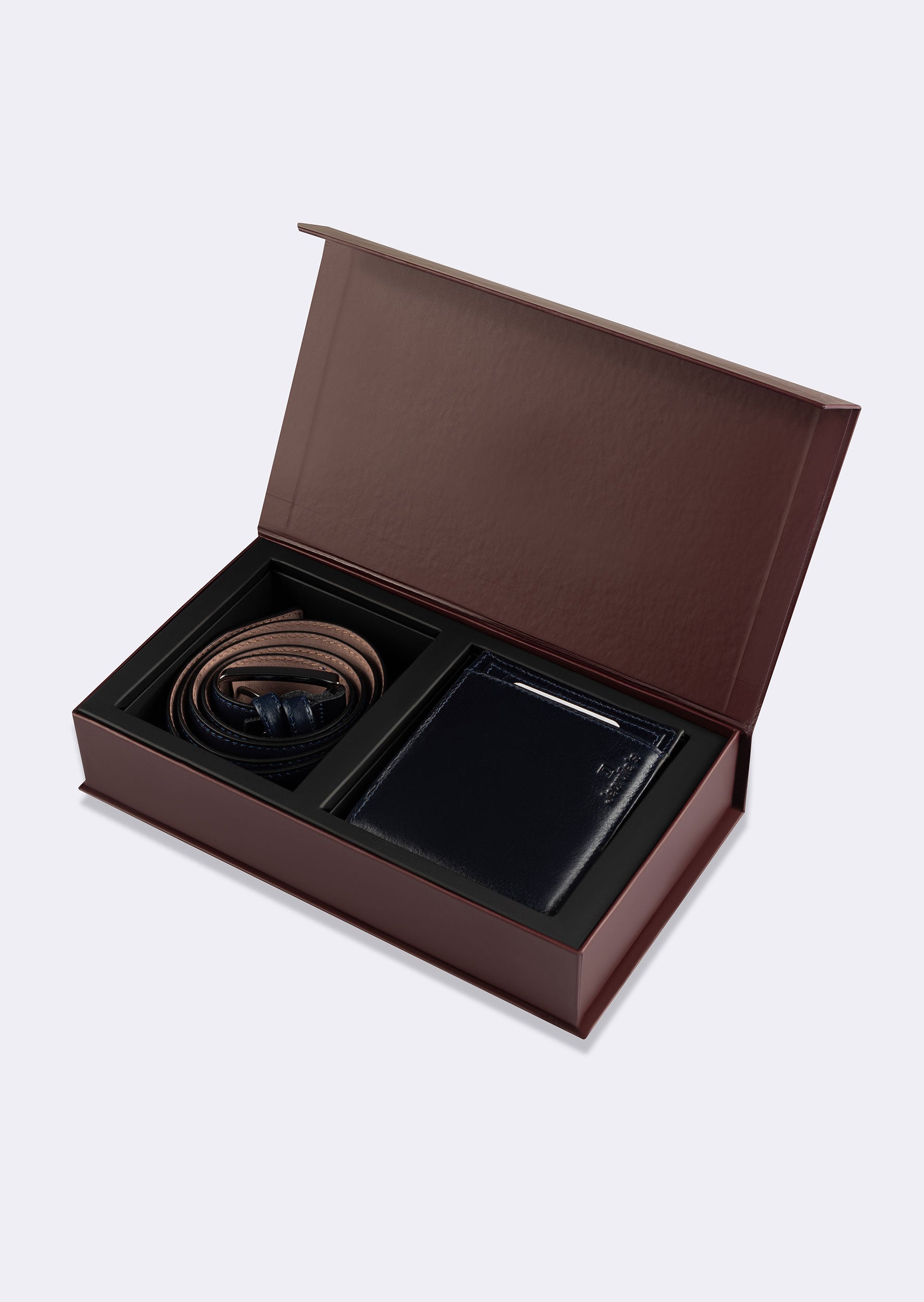 Standard Fit Navy Wallet & Belt Set