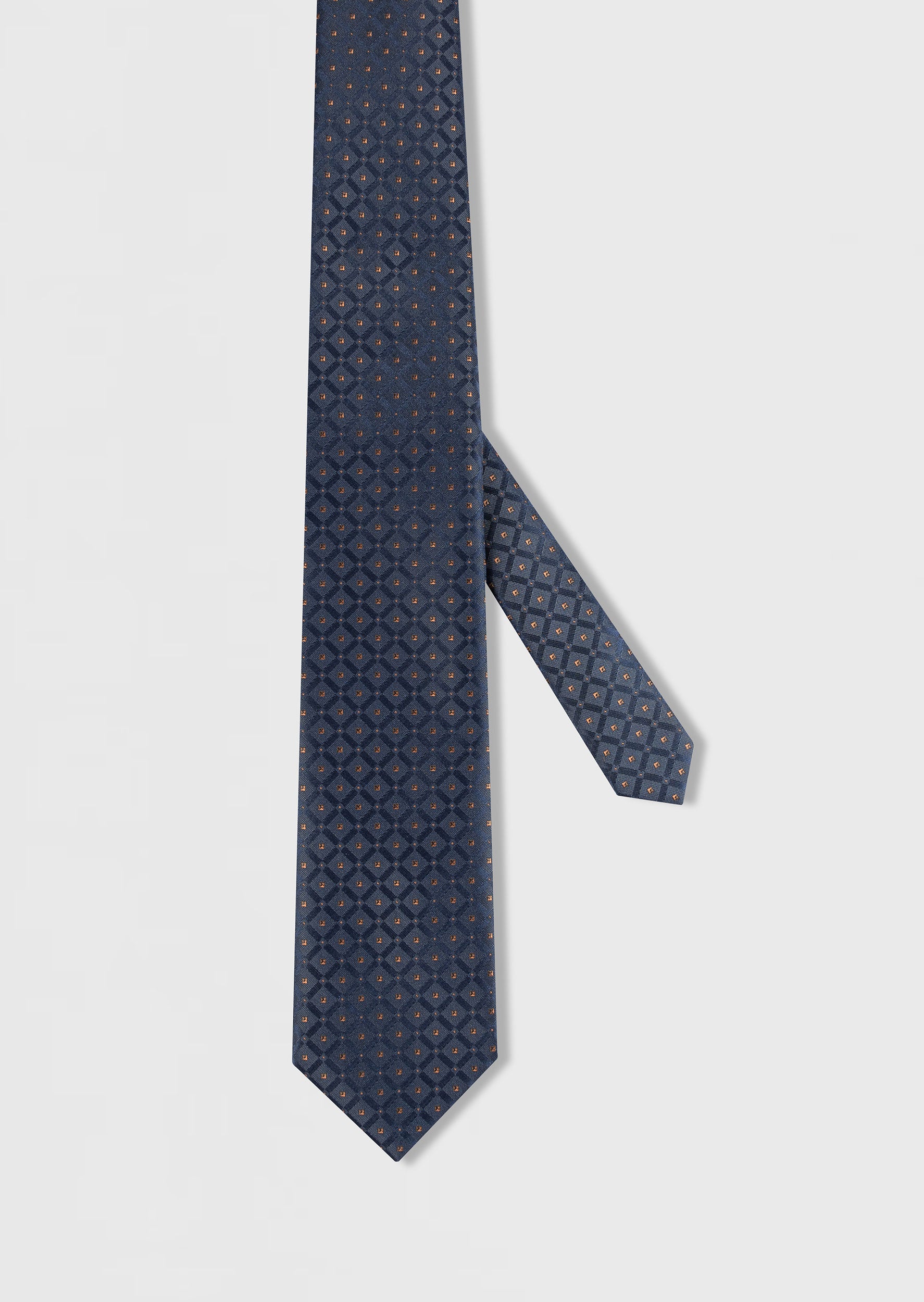 Standard Fit Navy Patterned Tie