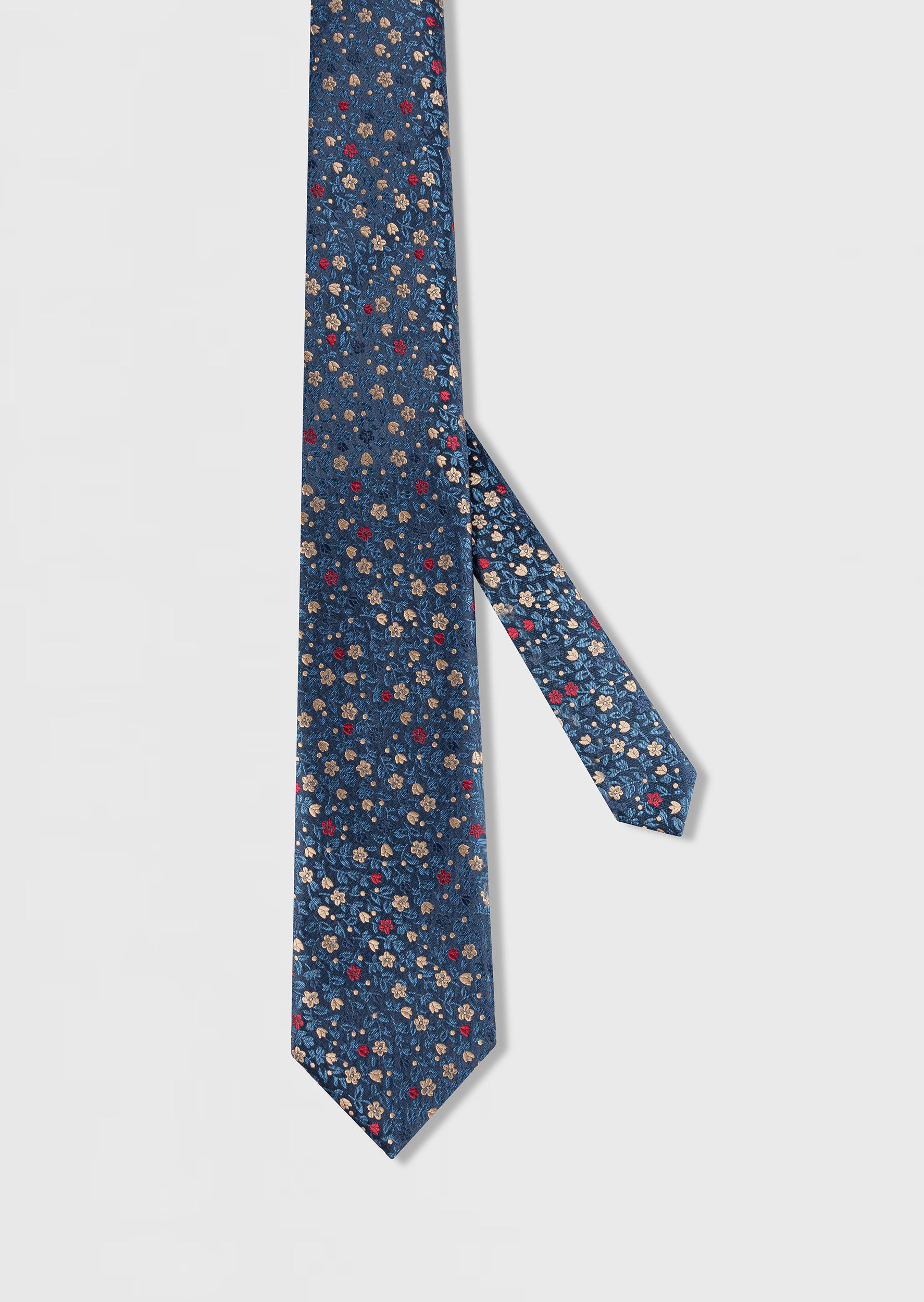 Standard Fit Blue Patterned Tie