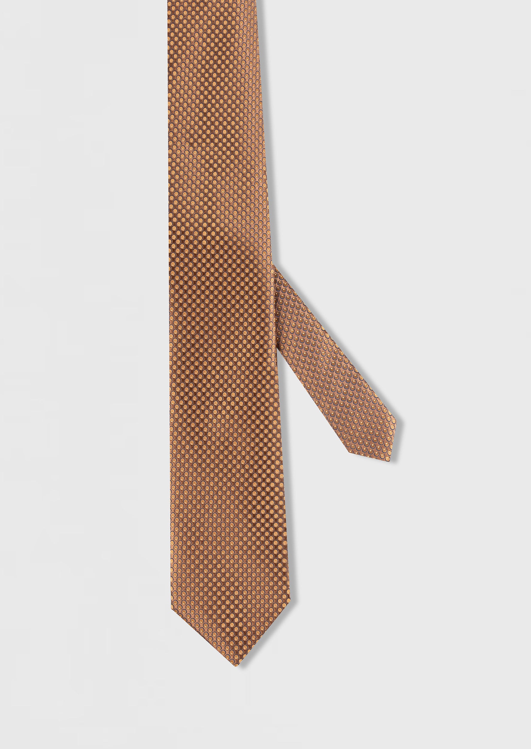 Standard Fit Beige Patterned Tie