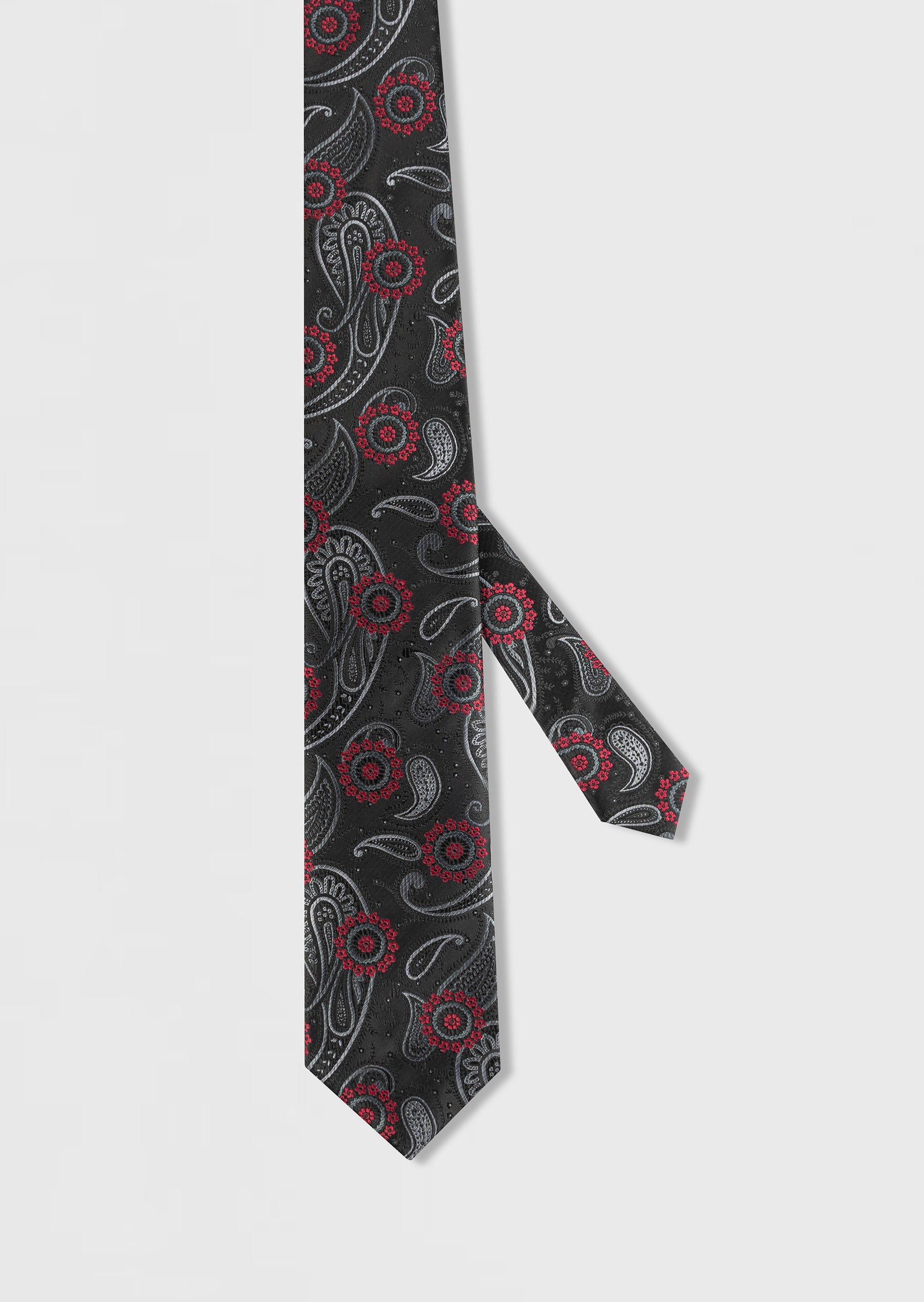 Standard Fit Black Patterned Tie