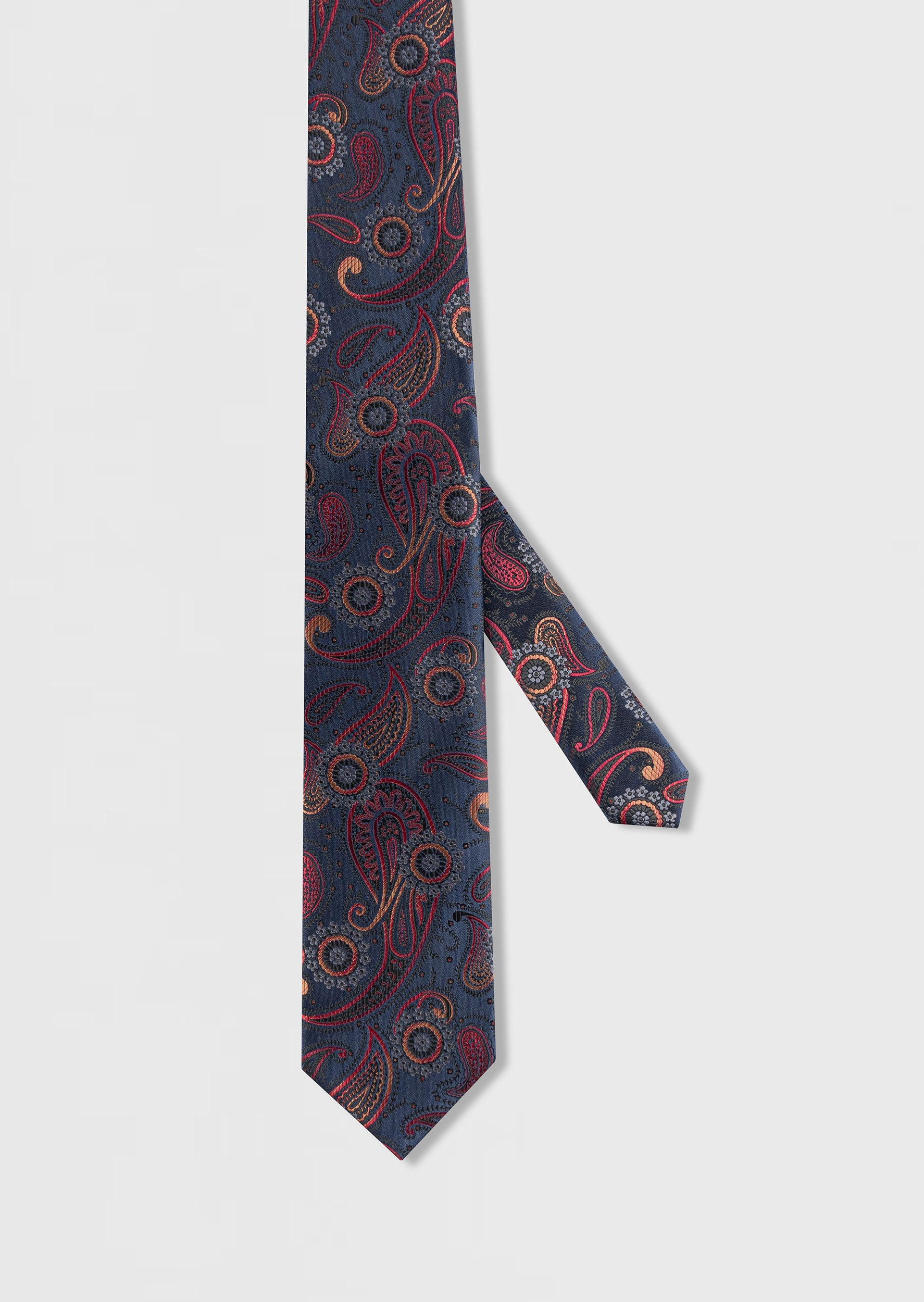 Standard Fit Navy Patterned Tie