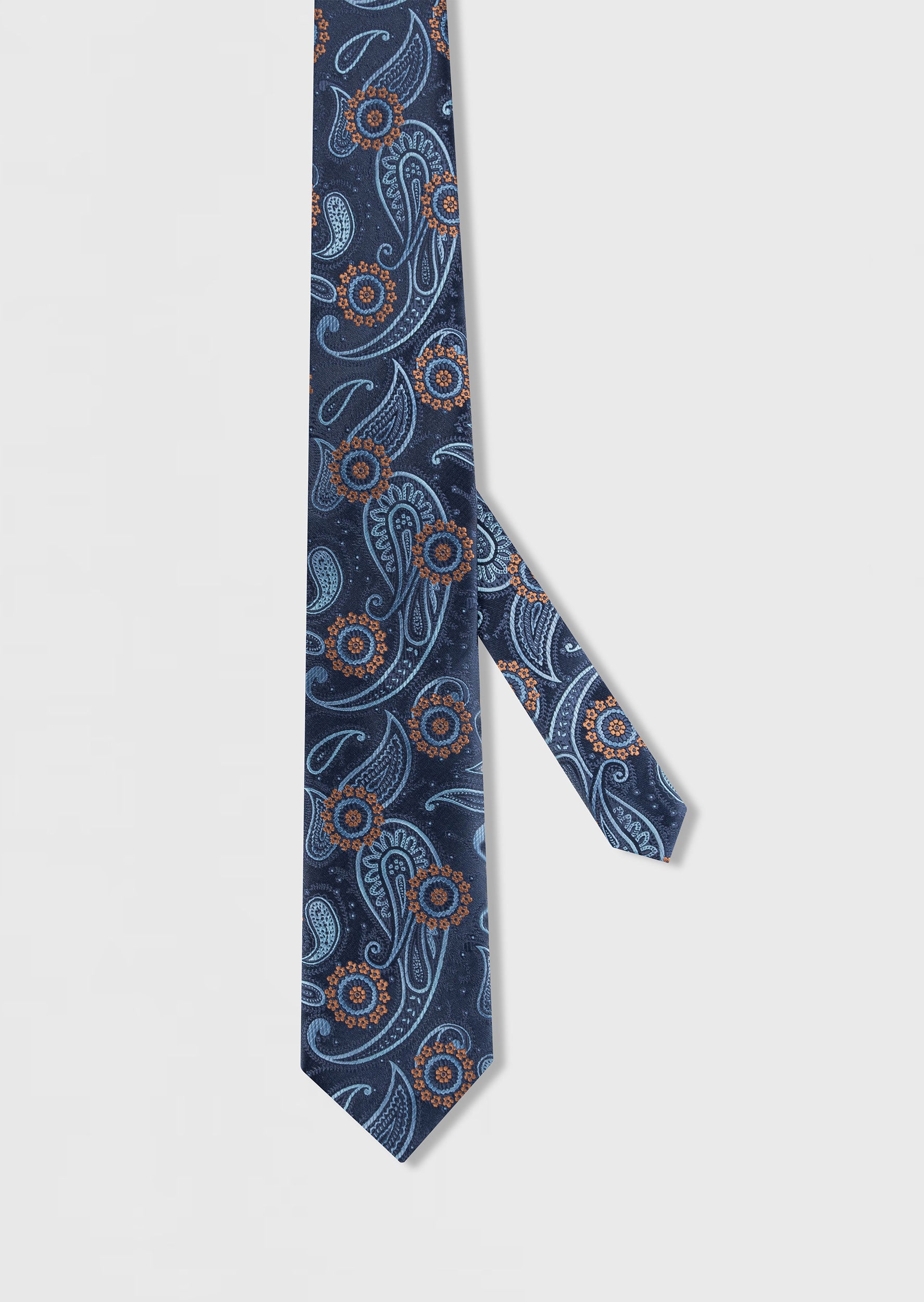 Standard Fit Light Navy Patterned Tie