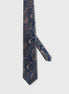 Standard Fit Dark Navy Patterned Tie