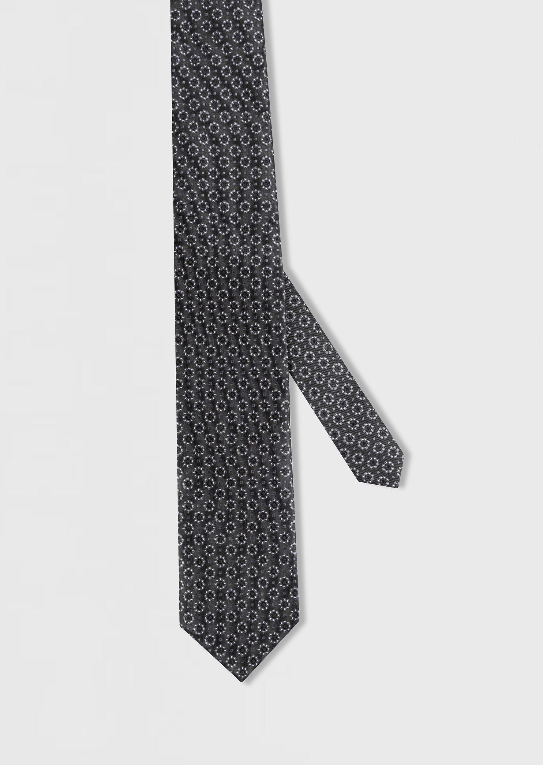 Standard Fit Black Patterned Tie
