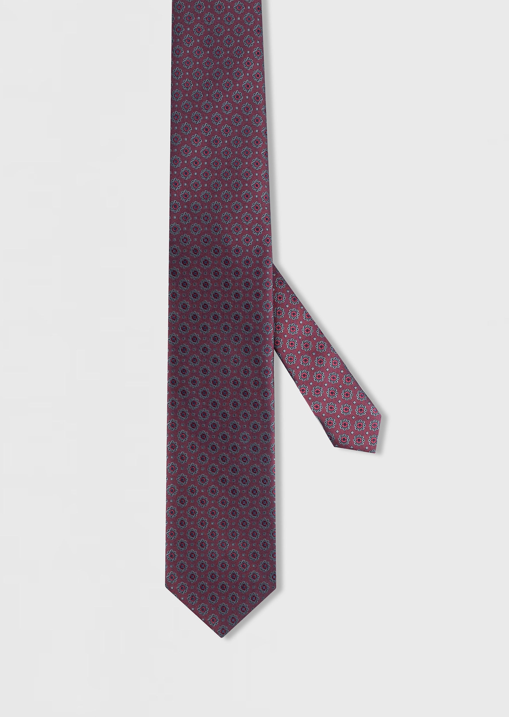 Standard Fit Dark Burgundy Patterned Tie