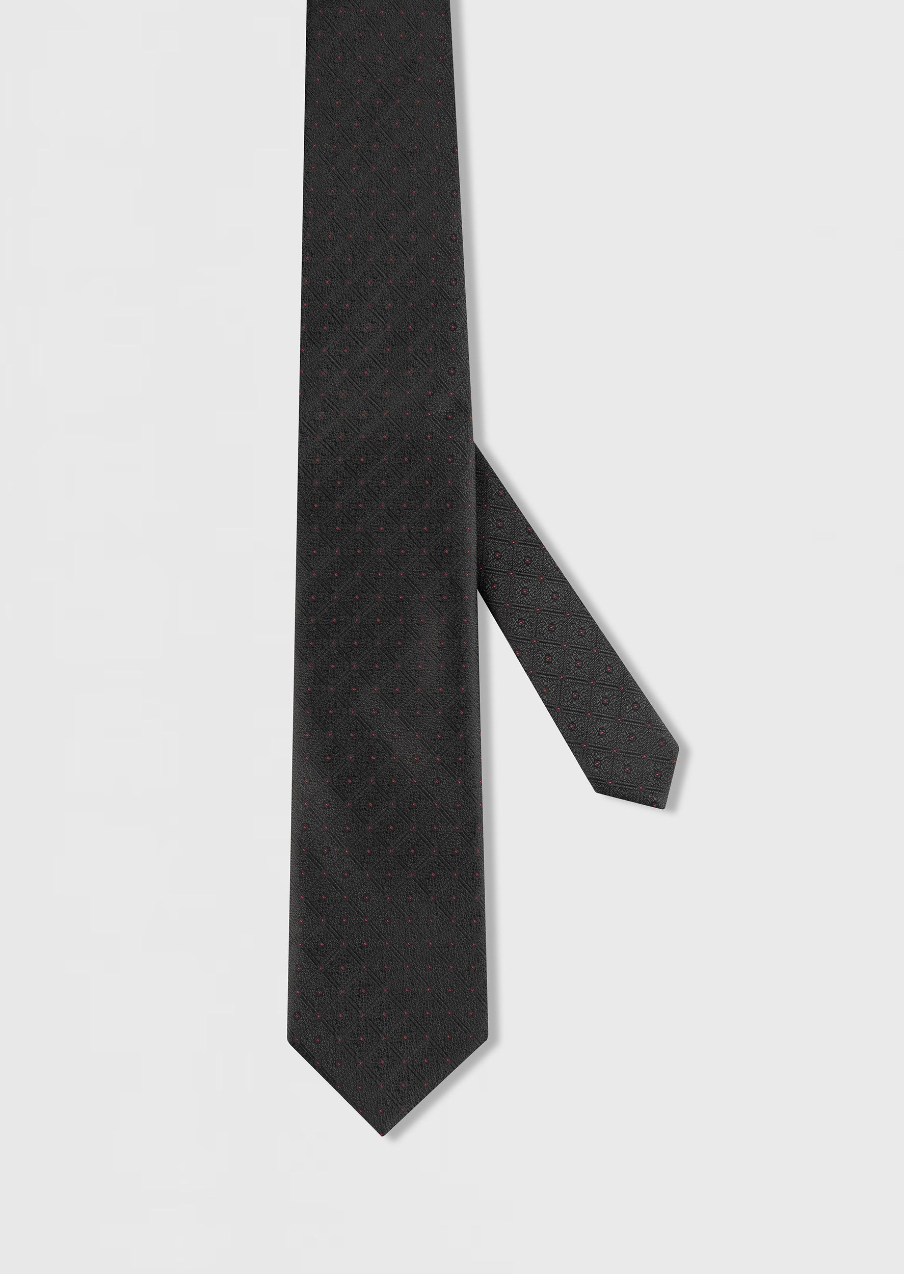 Standard Fit Black Patterned Tie