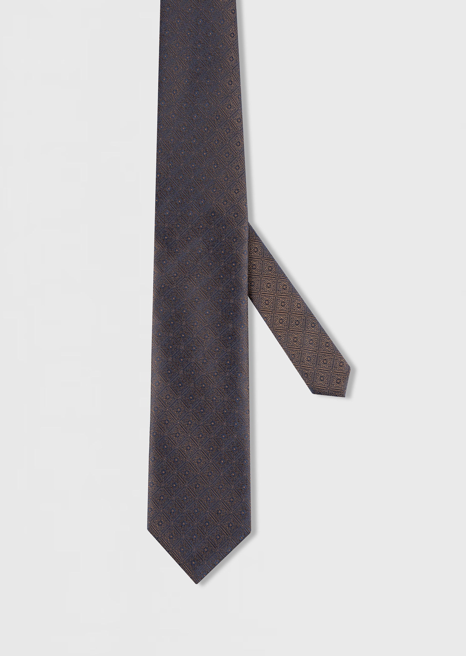 Standard Fit Brown Patterned Tie