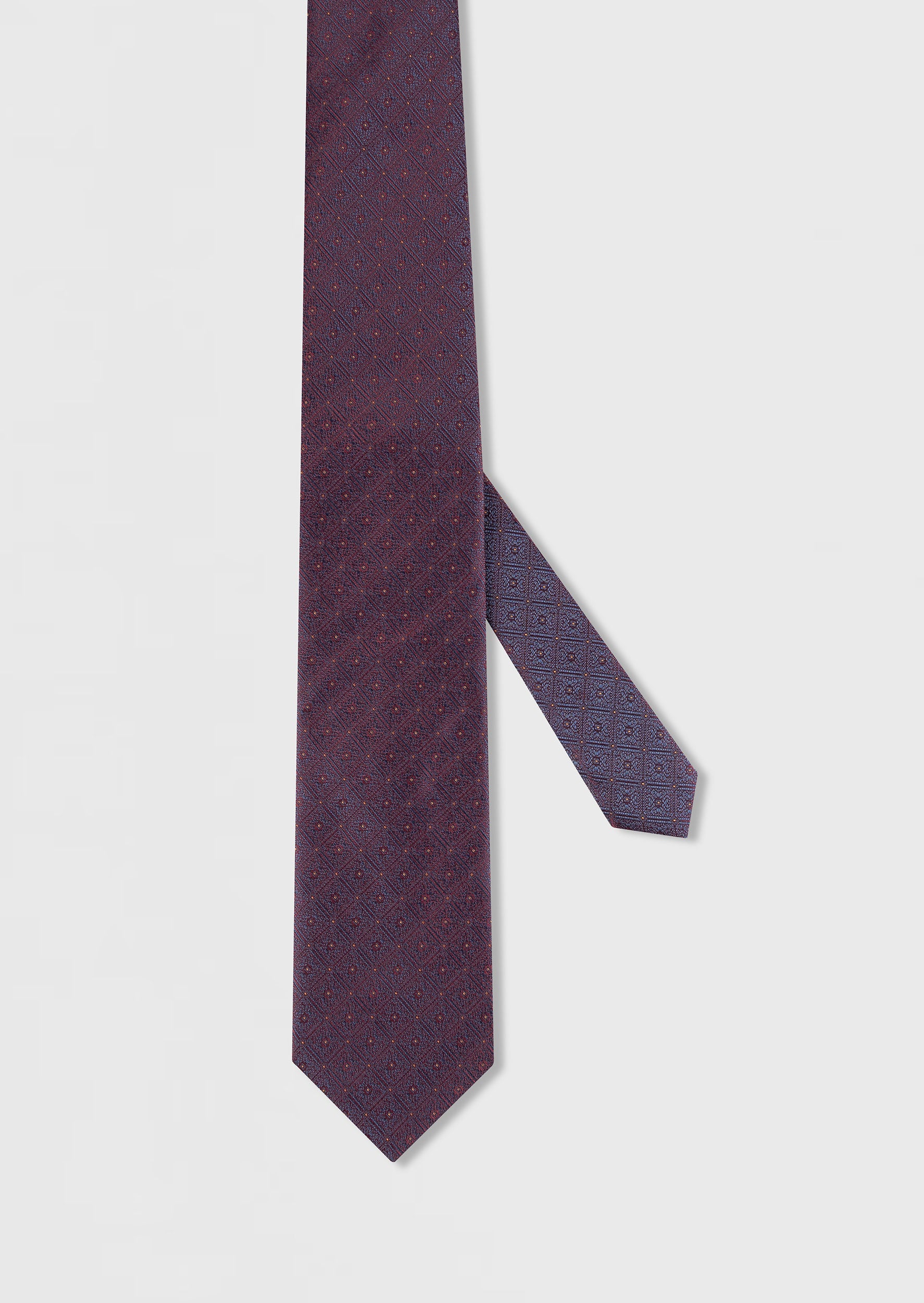 Standard Fit Dark Burgundy Patterned Tie