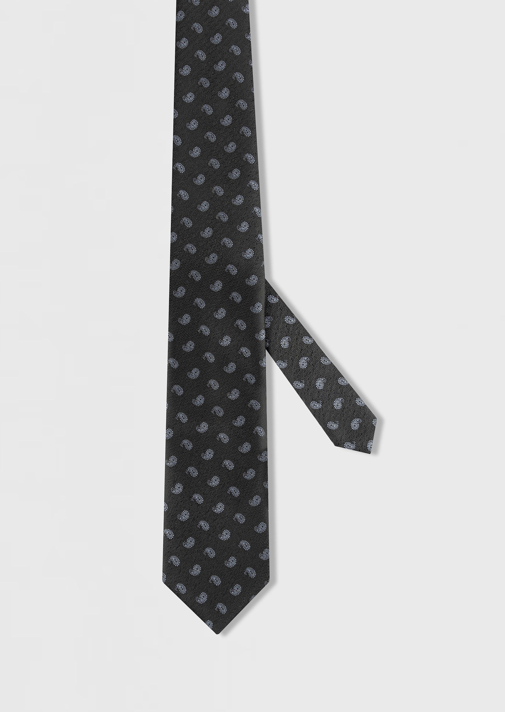 Standard Fit Black Patterned Tie