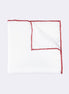 White - Burgundy Pocket Square