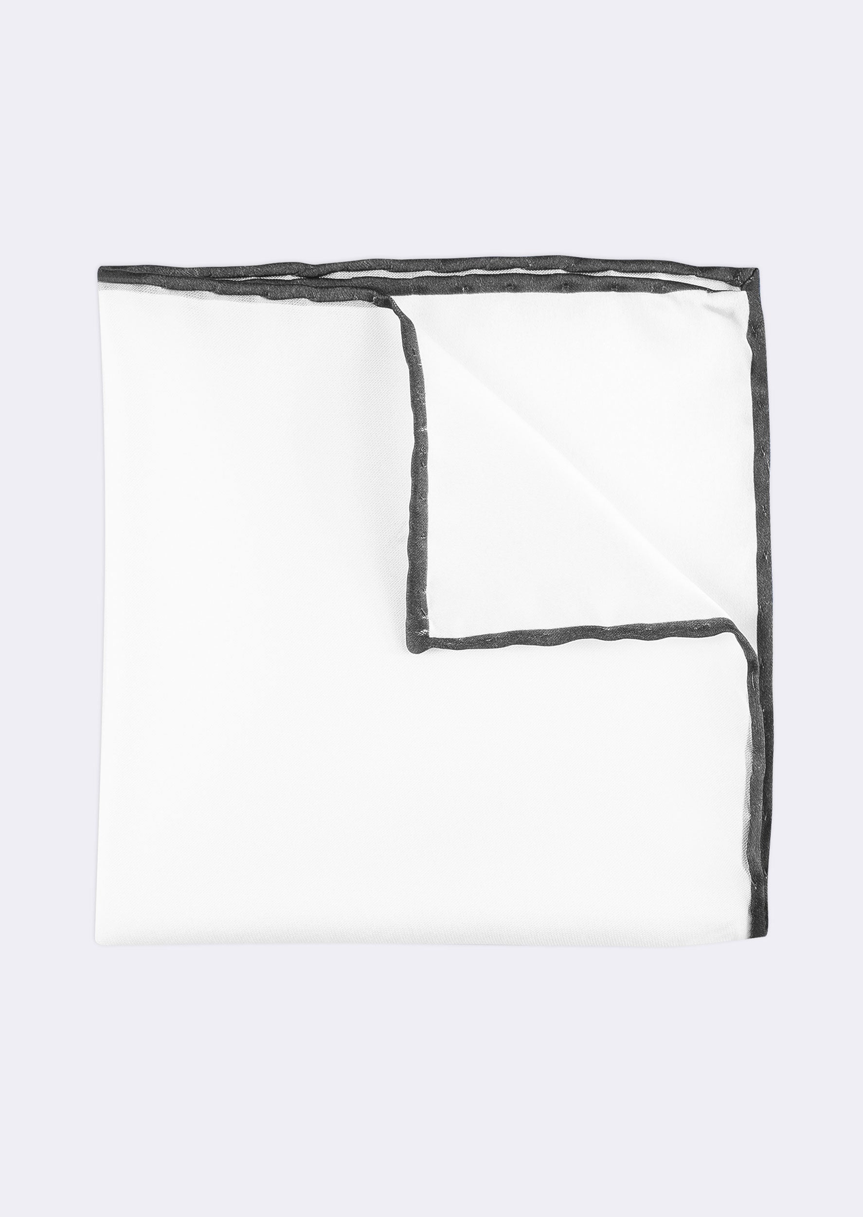 White - Black Pocket Square